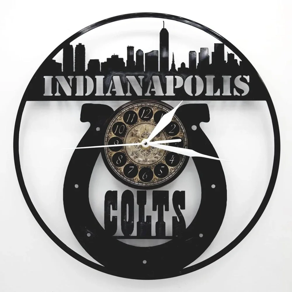 INDIANAPOLIS COLTS vinyl record clock Football Fan Gift for Man Cave